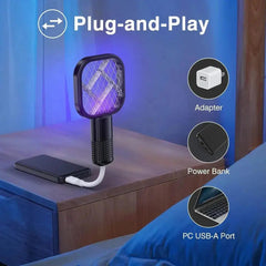 USB Rechargeable Mosquito Killer Racket | Portable Mosquito Repellent Racket With UV Light For Home Office Use BuyMarto