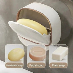 1PC Soap Box Wall Mounted Light Luxury Soap Holder Punch Free Drain Laundry Soap Box Easy Cleaning | Random Colour BuyMarto