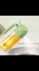 2-In-1 Oil Spray Bottle | Adjustable Mist & Dispenser | 470ml Leak-Proof Glass Container | For Cooking, BBQ, Baking & Air Fryer 470ml openmarto