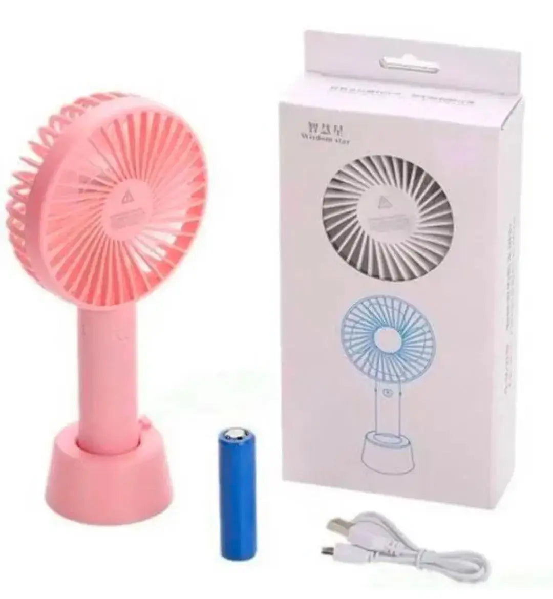 Portable USB Rechargeable Fan | Handheld 3 Speed Strong Wind Electric Small Mini Cooling Fan (random color) BuyMarto