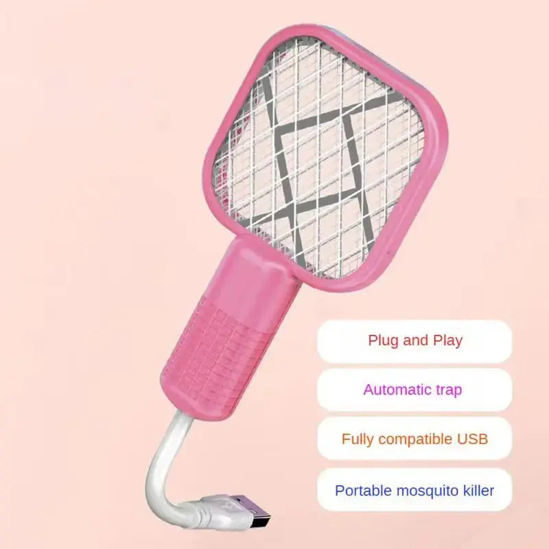 Mini USB Rechargeable Mosquito Racket with UV Light – Portable Electric Bug Zapper & Fly Swatter for Indoor/Outdoor Use, Home, Office, Travel & Camping BuyMarto