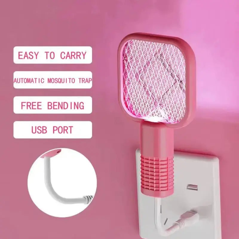 Mini USB Rechargeable Mosquito Racket with UV Light – Portable Electric Bug Zapper & Fly Swatter for Indoor/Outdoor Use, Home, Office, Travel & Camping BuyMarto