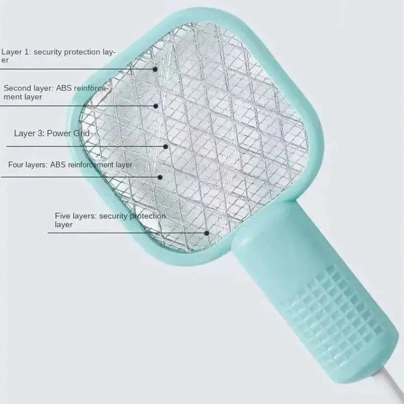 Mini USB Rechargeable Mosquito Racket with UV Light – Portable Electric Bug Zapper & Fly Swatter for Indoor/Outdoor Use, Home, Office, Travel & Camping BuyMarto