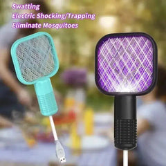 Mini USB Rechargeable Mosquito Racket with UV Light – Portable Electric Bug Zapper & Fly Swatter for Indoor/Outdoor Use, Home, Office, Travel & Camping BuyMarto