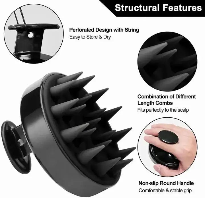 1 Piece Scalp Massager Shampoo Brush – Silicone Hair Scalp Scrubber for Deep Cleaning & Relaxing Massage (Multicolor, Pack of 1) BuyMarto