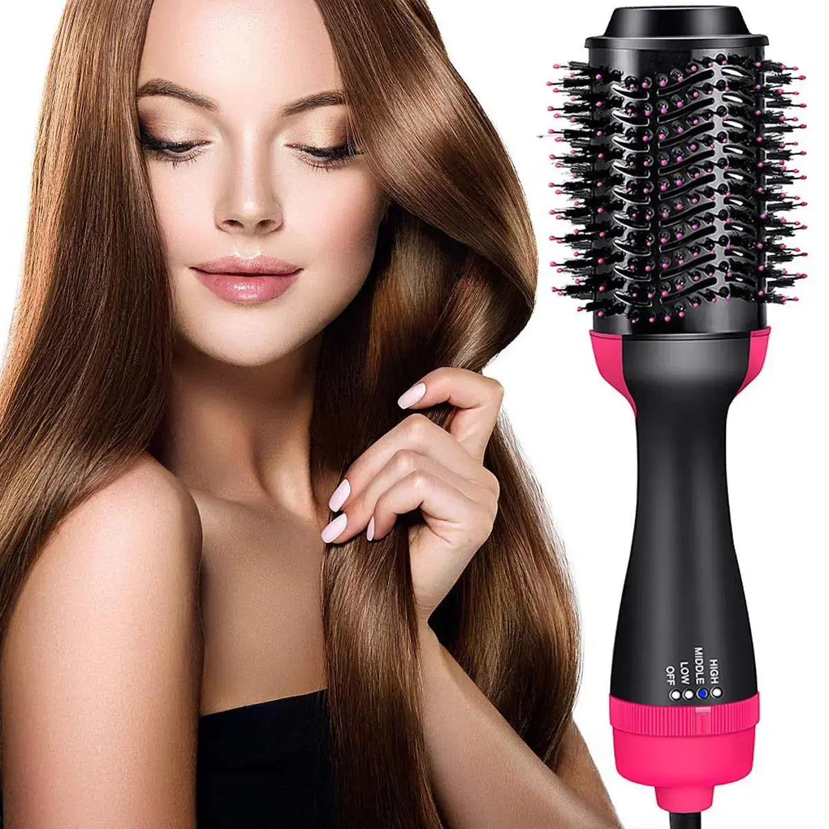 3-in-1 One Step Hot Air Brush Hair Dryer & Styler – Drying, Straightening & Volumizing Brush BuyMarto