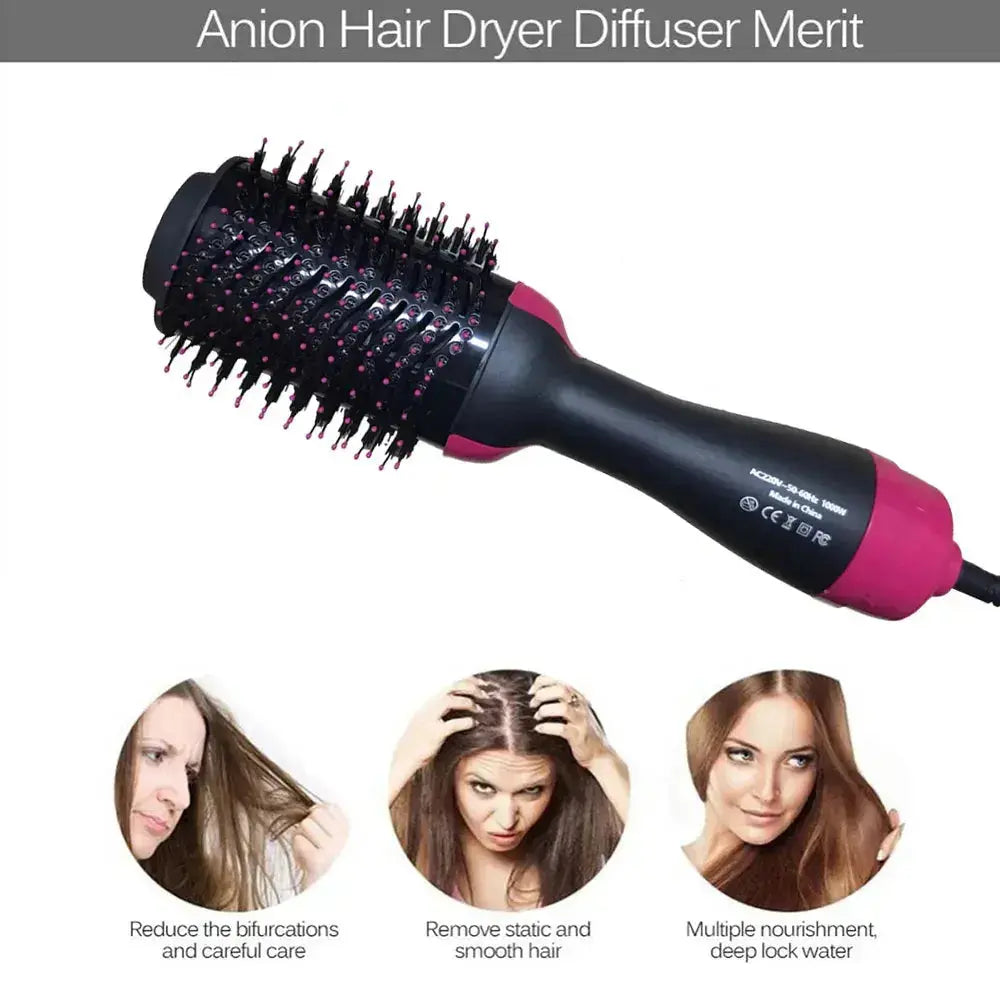 3-in-1 One Step Hot Air Brush Hair Dryer & Styler – Drying, Straightening & Volumizing Brush BuyMarto