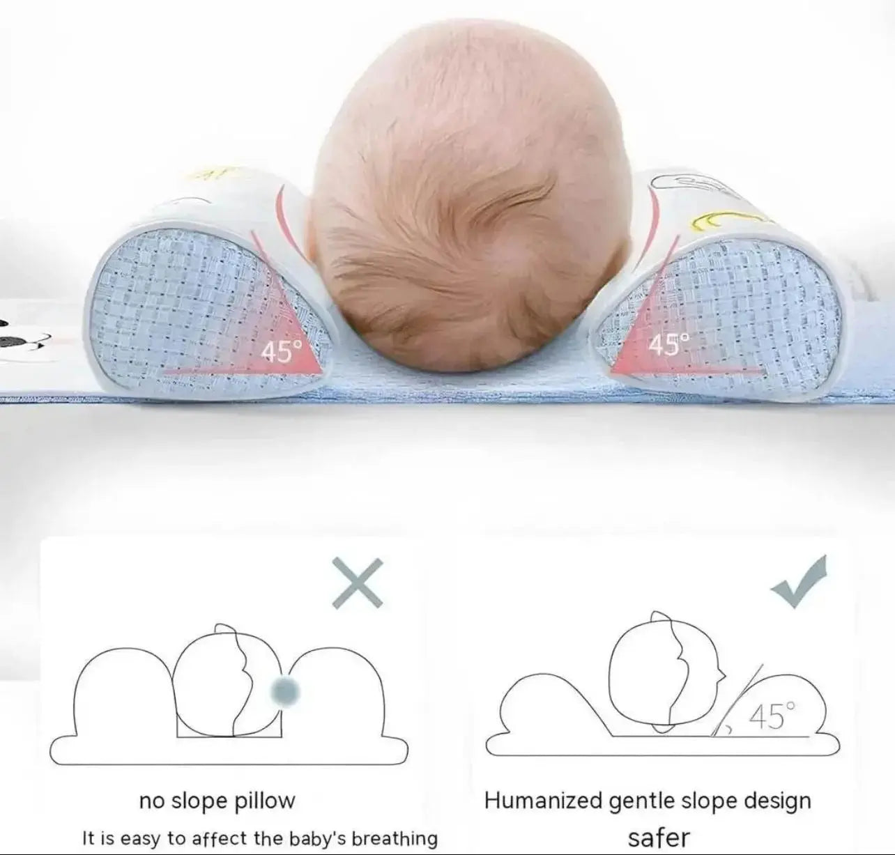 Baby Head Shaping Pillow for Newborn | Adjustable Baby Pillow Prevents Flat Head | Soft Baby Head Pillow & Baby Sitting Pillow BuyMarto