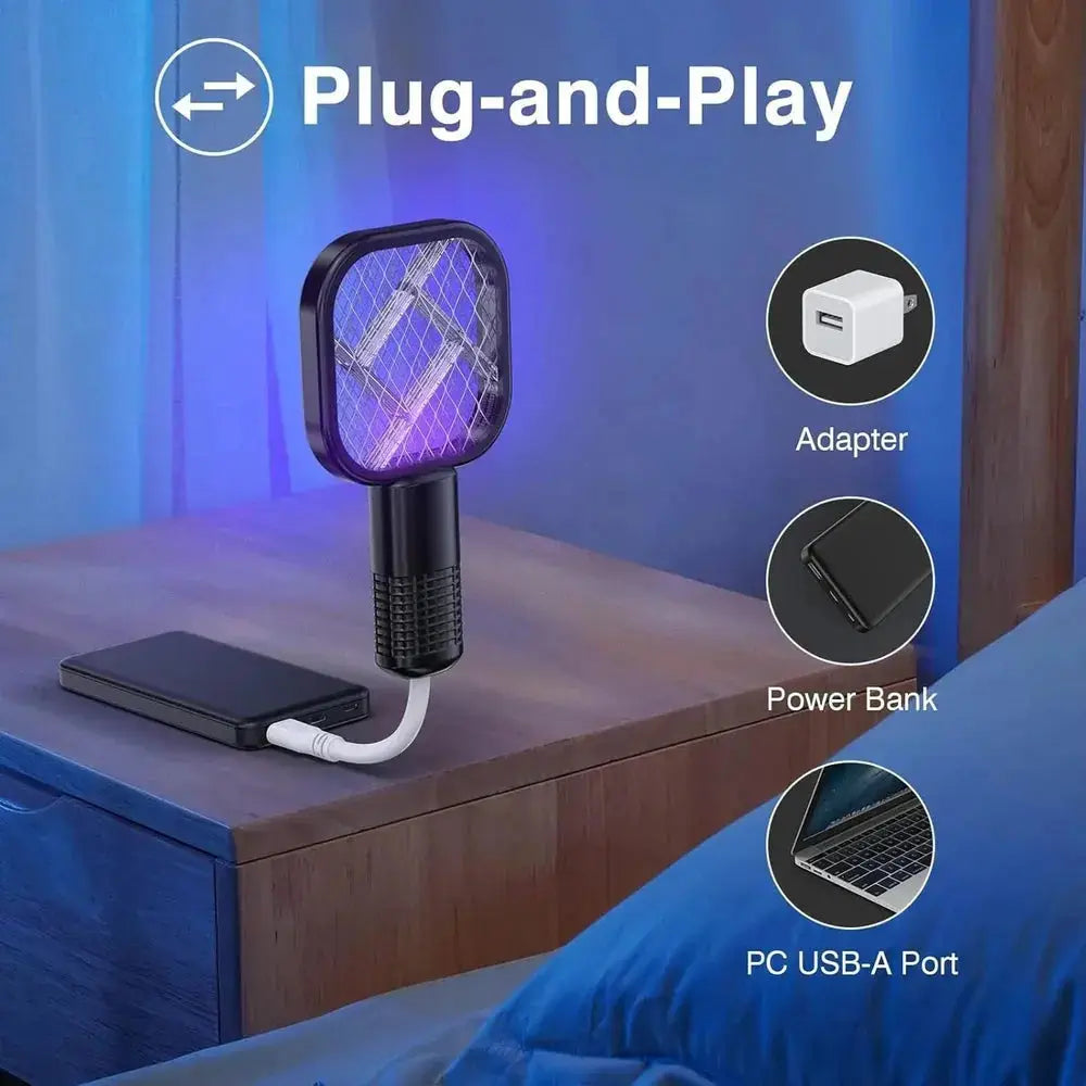 USB Rechargeable Mosquito Killer Racket | Portable Mosquito Repellent Racket With UV Light For Home Office Use BuyMarto
