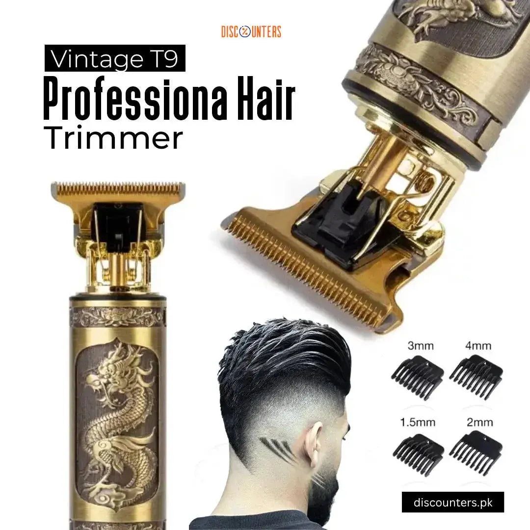 T9 Trimmer - Vintage T9 Gold Hair Trimmer - Premium Body Dragon Shape T9 Hair Trimmer Plastic Body BuyMarto