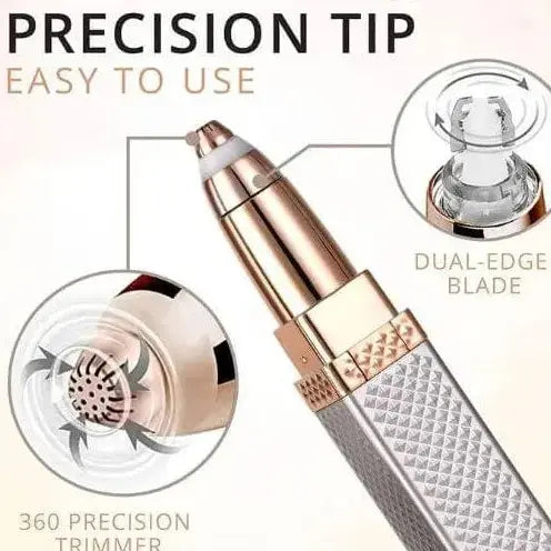 2-in-1 Flawless Hair Remover & Eyebrow Trimmer – Portable Electric Facial Hair Trimmer for Women | Painless & Rechargeable BuyMarto