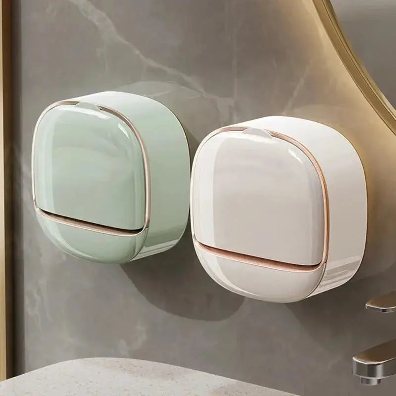 1PC Soap Box Wall Mounted Light Luxury Soap Holder Punch Free Drain Laundry Soap Box Easy Cleaning | Random Colour BuyMarto