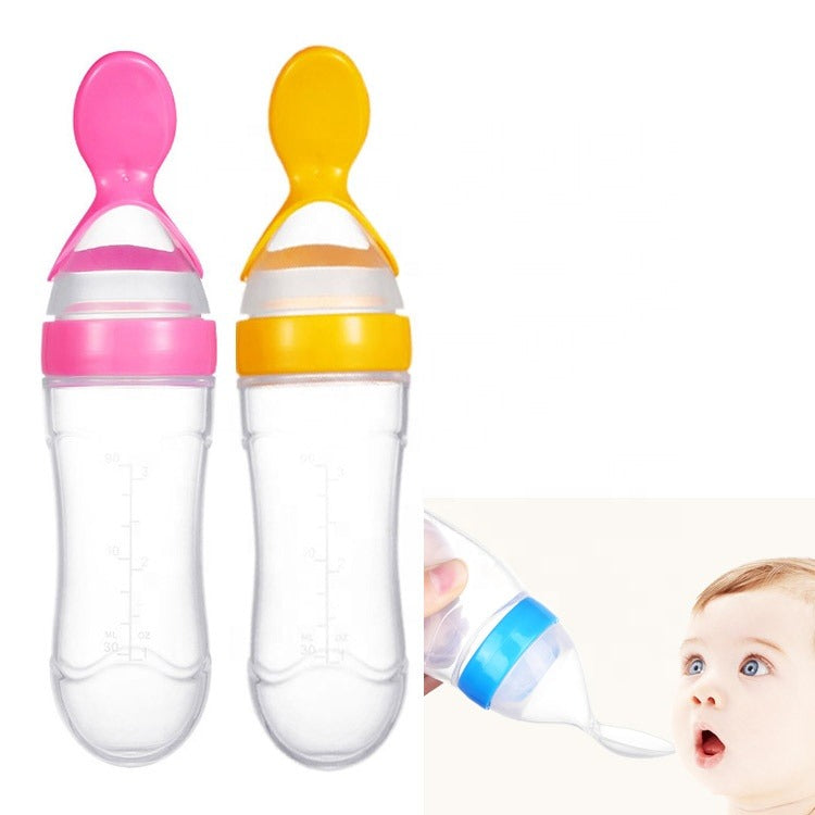 Baby Spoon Feeder – 90ml Silicone Feeding Bottle for Infants & Toddlers