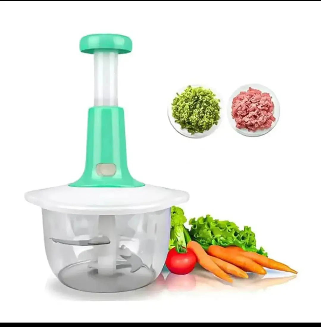 9-in-1 Vegetable Chopper 2000ML & Manual Push Chopper 1500ML – Hand Food Processor with 3 Stainless Steel Blades for Fruits, Vegetables & Nuts BuyMarto