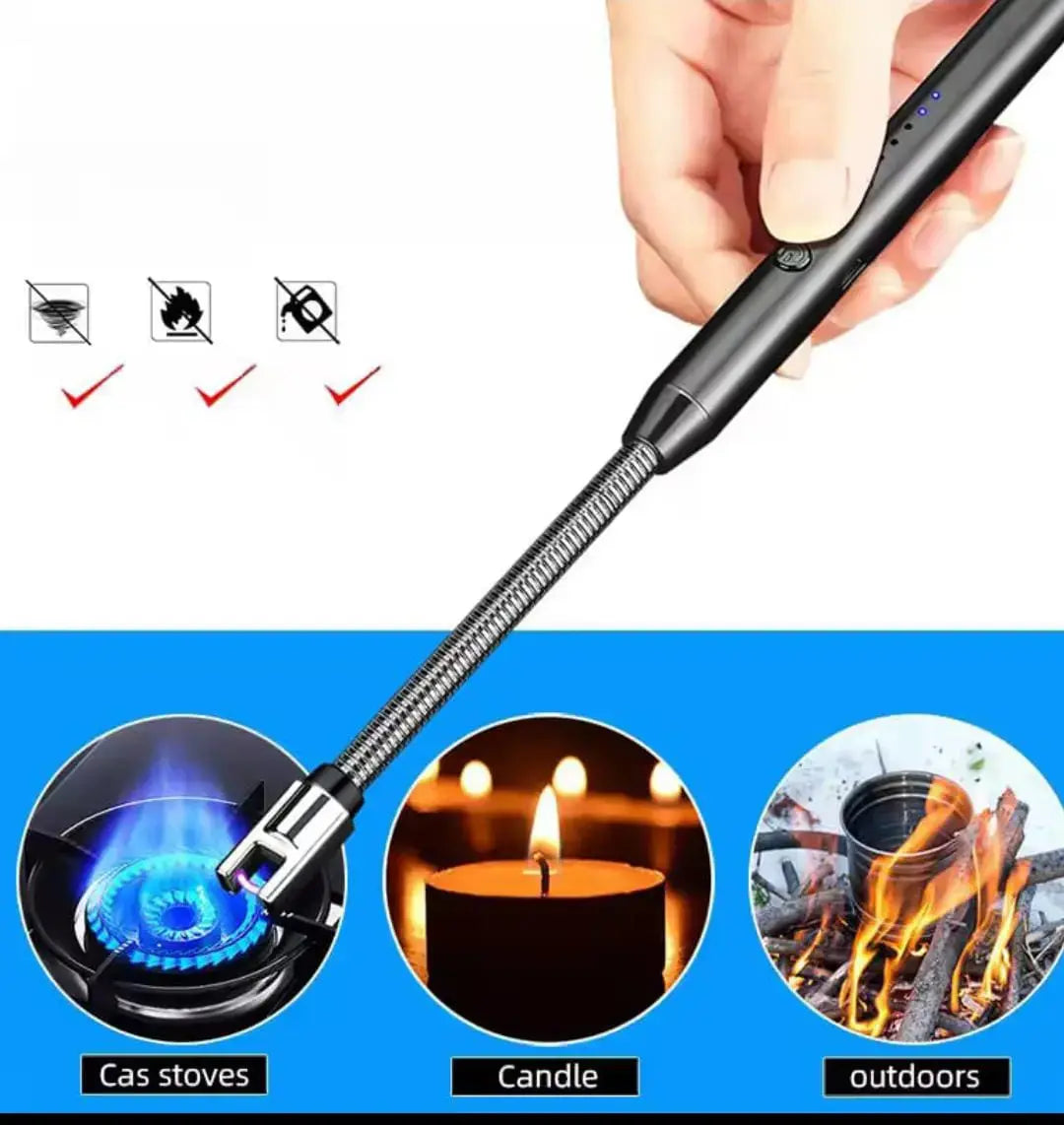 Windproof Electric USB Lighter – Rechargeable Flameless Lighter for Candles & Gas Stove OpenMarto