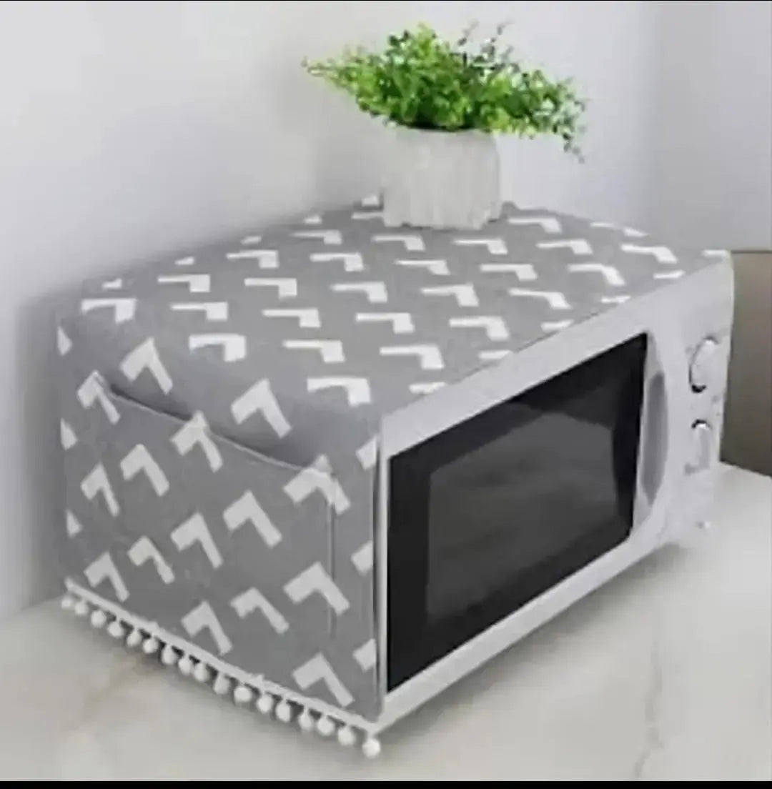 Protect Your Microwave – Dust Fabric Microwave Oven Cover with Bonus Storage Pocket BuyMarto