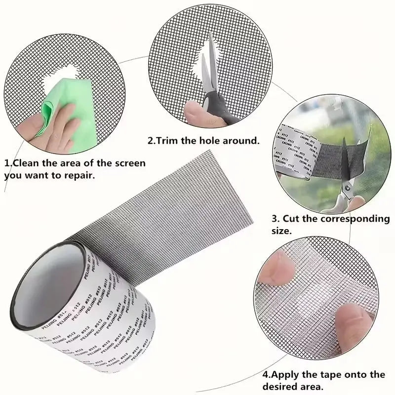 Window Mosquito Net Repair Tape – Self Adhesive Screen Patch Roll 5cm x 2m BuyMarto